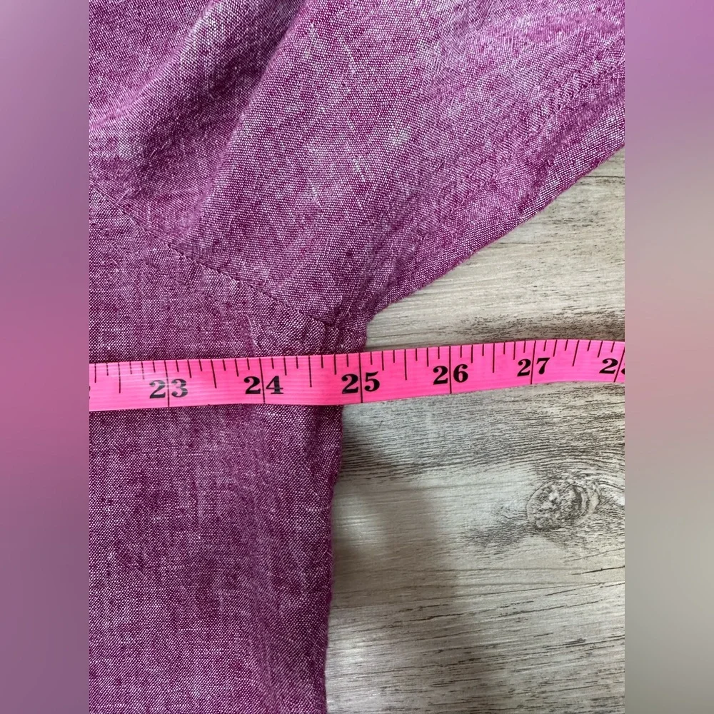 Marc Anthony Heather Pink Linen Blend Button Down Shirt Size XL - Picture 7 of 10